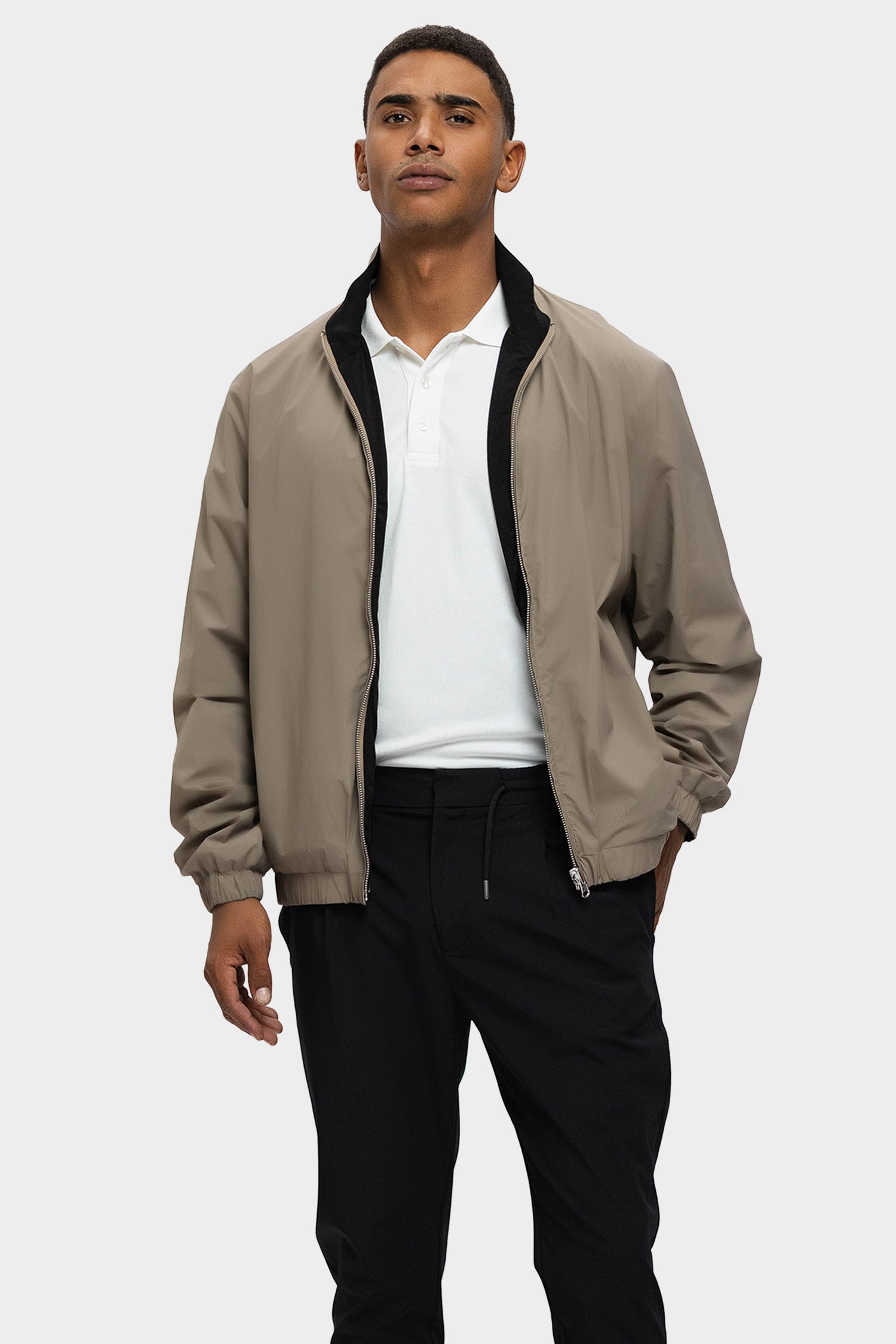 Benito Bomber Jacket Beige & Black
